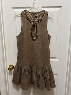 Anthropologie NWT Sleeveless Beaded Neckline Dress